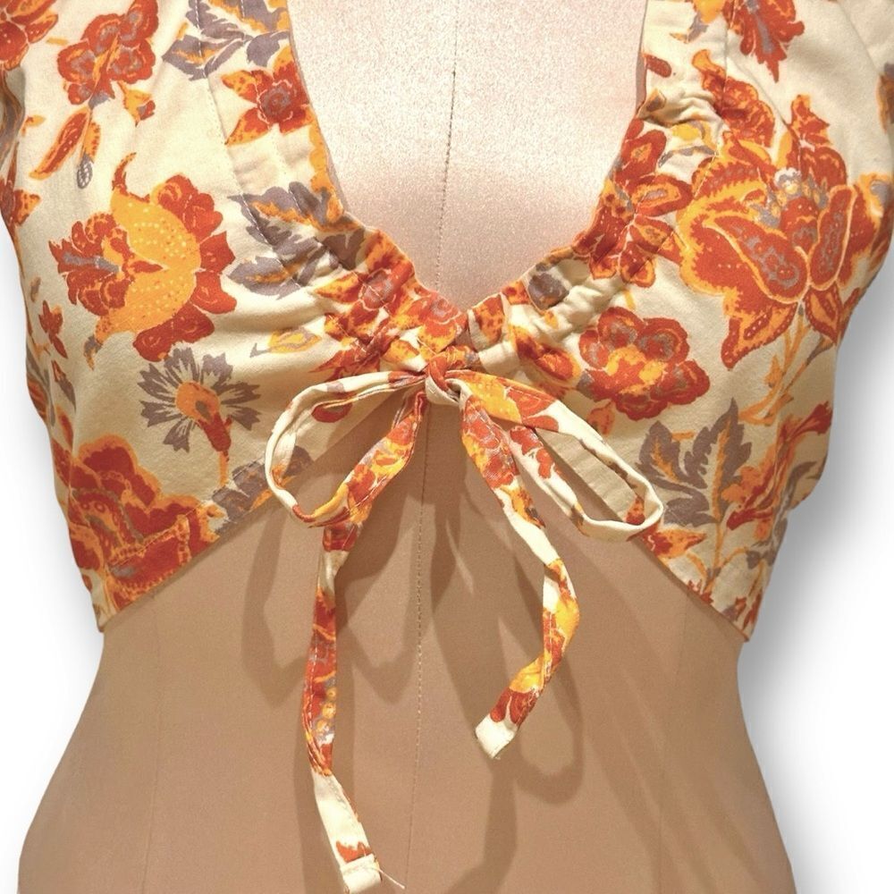 🔴2 for 40🔴Free People Intimately bandeau convertible floral orange purple S. - Picture 8 of 15